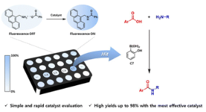 Development of boronic acid catalysts for direct amidation of aromatic carboxylic acids using fluorescence-based screening